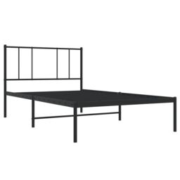 Berkfield Home Metal Bed Frame with Headboard Black 100x190 cm - thumbnail 5
