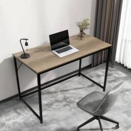 KORVIXA Desk Computer PC Laptop Home Office Work desk in Grey - Size: 100 cm x 100 cm - thumbnail 1