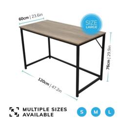 KORVIXA Desk Computer PC Laptop Home Office Work desk in Grey - Size: 100 cm x 100 cm - thumbnail 2