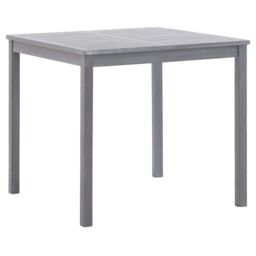 Berkfield Home Garden Table Grey 80x80x74 cm Solid Acacia Wood - Size: 80 x 80 x 74 cm - thumbnail 1