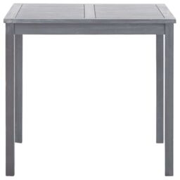 Berkfield Home Garden Table Grey 80x80x74 cm Solid Acacia Wood - Size: 80 x 80 x 74 cm - thumbnail 3