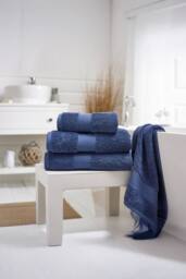 Deyongs Bliss Pima Supersoft Fluffy Cotton 650gsm Towels in Dark Blue - thumbnail 3