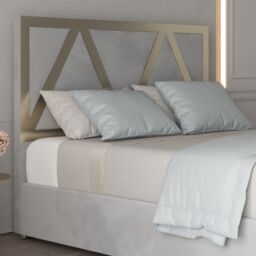 KDMD Alison Upholstered Soft Velvet Metal Grey Bed Frame - Size: Double - thumbnail 2