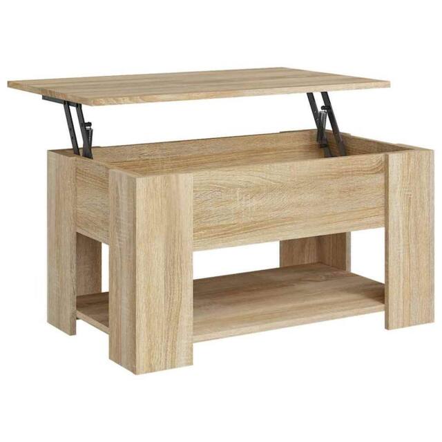 Berkfield Home Coffee Table Sonoma Oak 79x49x41 cm Engineered Wood in Light Brown - Size: 79 x 49 x 41 cm - image 1