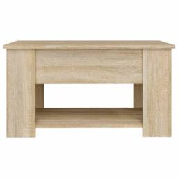 Berkfield Home Coffee Table Sonoma Oak 79x49x41 cm Engineered Wood in Light Brown - Size: 79 x 49 x 41 cm - thumbnail 6