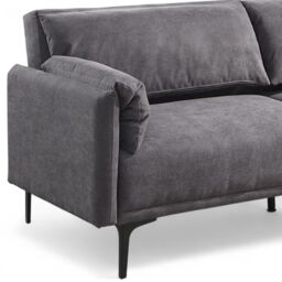 OAT Home Padstow Cushioned Pillow Back Fabric 3 Seater Clic-Clac Large Single Sofa Bed in Charcoal - thumbnail 8