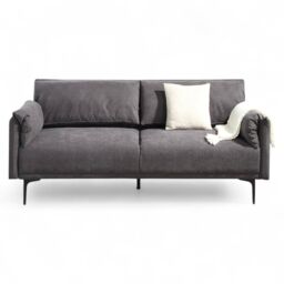 OAT Home Padstow Cushioned Pillow Back Fabric 3 Seater Clic-Clac Large Single Sofa Bed in Charcoal - thumbnail 7