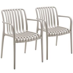 tectake Garden Chairs Alcudia in Taupe - Size: 2 Seater - thumbnail 1