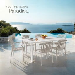 tectake Garden Chairs Alcudia in Taupe - Size: 2 Seater - thumbnail 8