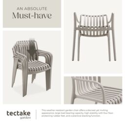 tectake Garden Chairs Alcudia in Taupe - Size: 2 Seater - thumbnail 5