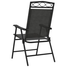 Berkfield Home Folding Garden Chairs 4 pcs Melange Grey Steel & Textilene - thumbnail 7