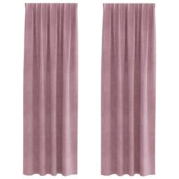 Berkfield Home Blackout Curtains with Top Tape 2 pcs Dark Pink Velvet