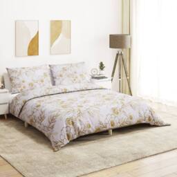 Berkfield Home Elegant Duvet Cover Set White & Brown 200x220 cm Cotton - thumbnail 2
