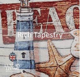 Luxury Living Nautical Tapestry Cushions (Set of 4 with Plump Pads) - Size: 45 cm x 45 cm - thumbnail 4