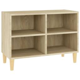 Berkfield Home TV Cabinet with Solid Wood Legs Sonoma Oak 69.5x30x50 cm in Light Tan - thumbnail 3