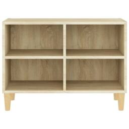 Berkfield Home TV Cabinet with Solid Wood Legs Sonoma Oak 69.5x30x50 cm in Light Tan - thumbnail 4