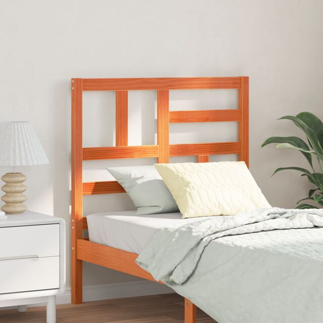 Berkfield Home Bed Headboard Wax brown 105.5 x 4 x 104 cm Solid pine wood - image 1