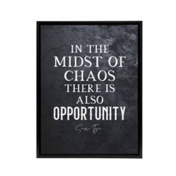 "Artery8 Inspirational Quote Sun Tzu Opportunity Framed Canvas Wall Art Print in Grey - Size: W12"" x H16""" - thumbnail 1