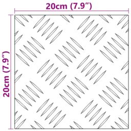 Berkfield Home Aluminum Checker Plates 4 pcs Anti-Slip 20x20 cm in Silver - Size: Medium - thumbnail 6