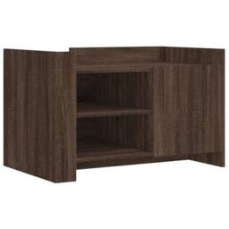 Berkfield Home Coffee Table Brown oak 80x50x50 cm Engineered Wood - Size: 80 x 50 x 50 cm - thumbnail 1