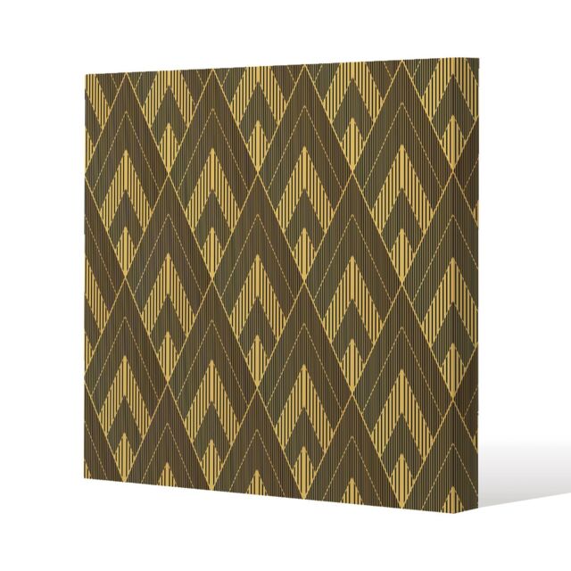 Benjamin Tate Design Black & Gold Striped Triangles (Canvas Print) / 127 x 127 x 4cm in Natural - Size: 127 x 127 x 4 cm - image 1