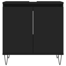 Berkfield Home Bathroom Cabinet Black 58x33x60 cm Engineered Wood - Size: 58 x 33 x 60 cm - thumbnail 4