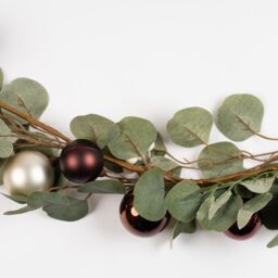 Scottish Everlastings Ltd 183cm Eucalyptus & Bauble Garland in Green - thumbnail 3