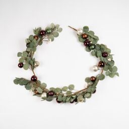 Scottish Everlastings Ltd 183cm Eucalyptus & Bauble Garland in Green - thumbnail 2