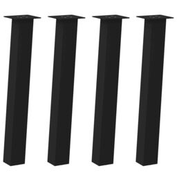 Berkfield Home Coffee Table Legs 4 pcs Black 72 cm Steel - thumbnail 2