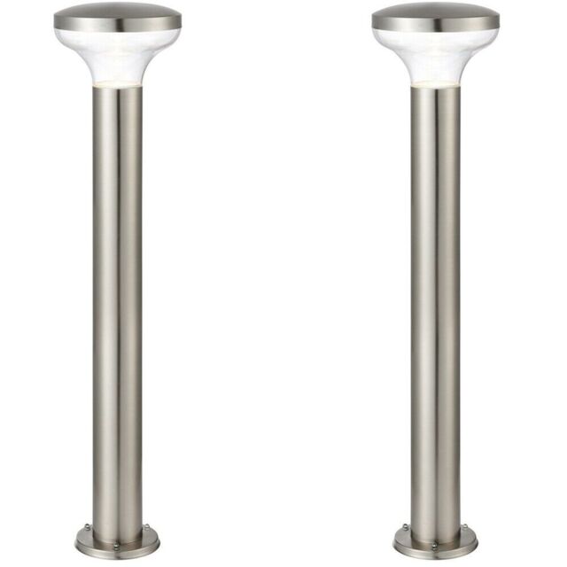 Loops 2 PACK Outdoor Post Bollard Light Marine Steel 1m LED Garden Driveway Path Lamp in Metallics - image 1