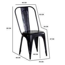 IH Design Franciscan Metal Chair Black Upcycled Industrial Vintage Mintis Pair - thumbnail 5