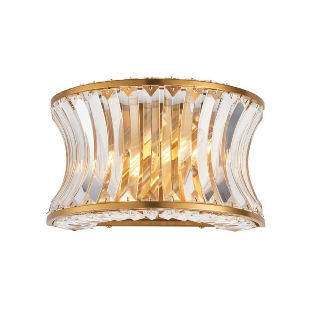 Netlighting Vittoria Wall Lamp Warm Brass Plate Crystal & Clear Glass in Yellow - image 1