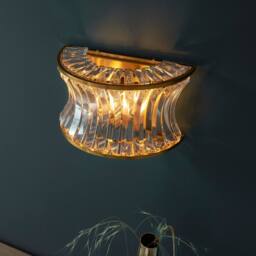 Netlighting Vittoria Wall Lamp Warm Brass Plate Crystal & Clear Glass in Yellow - thumbnail 5