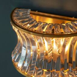 Netlighting Vittoria Wall Lamp Warm Brass Plate Crystal & Clear Glass in Yellow - thumbnail 4