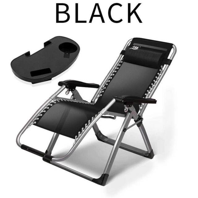 Nordara 1PCS Camping Chairs Lightweight Folding Zero Gravity Reclining Lounger in Black - image 1