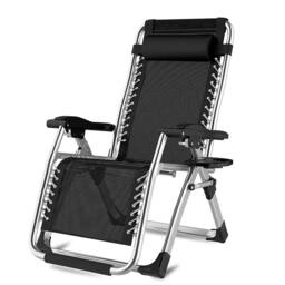 Nordara 1PCS Camping Chairs Lightweight Folding Zero Gravity Reclining Lounger in Black - thumbnail 3