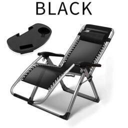 Nordara 1PCS Camping Chairs Lightweight Folding Zero Gravity Reclining Lounger in Black