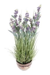 Homescapes Artificial Lavender Plant in Decorative Metallic Ceramic Pot, 66 cm in Purple - thumbnail 4