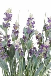 Homescapes Artificial Lavender Plant in Decorative Metallic Ceramic Pot, 66 cm in Purple - thumbnail 2