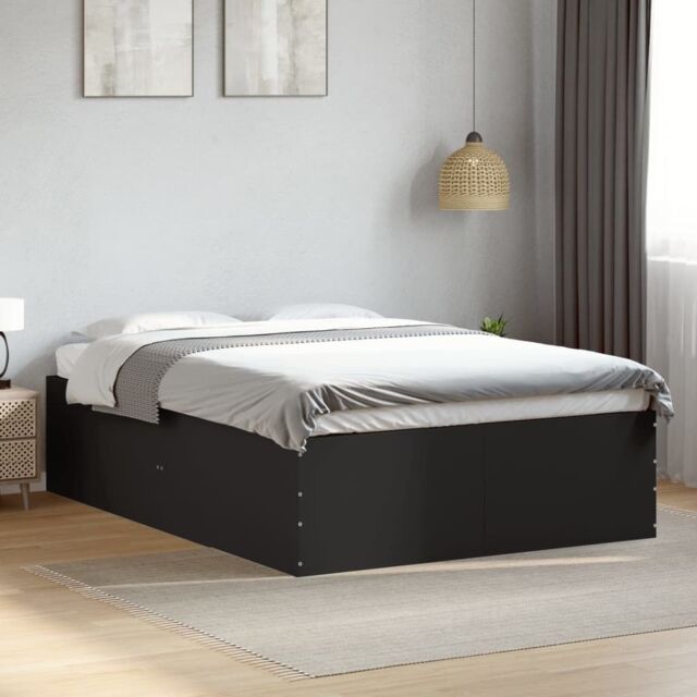 Berkfield Home Bed Frame without Mattress Black 120x200 cm - Size: Small Double - image 1