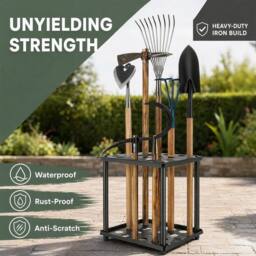 Kelvenix Garden Tool Organizer Rack Garage Holder in Black - Size: 10000mm x 520mm - thumbnail 3