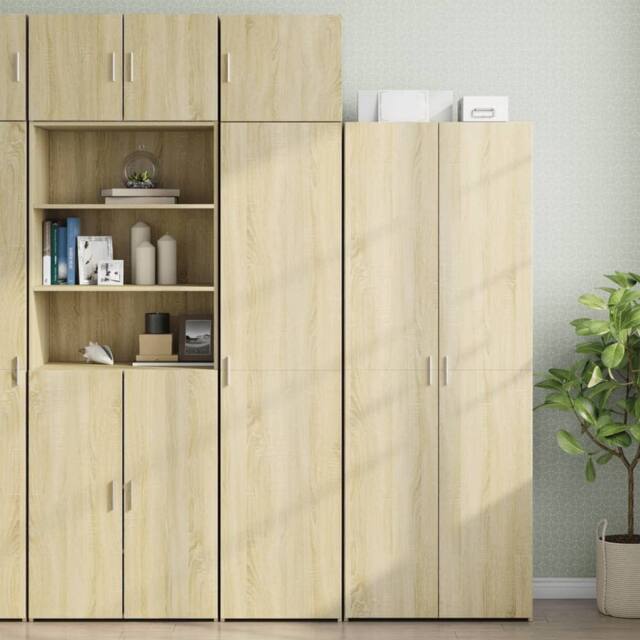 Berkfield Home Slim Storage Cabinet Sonoma Oak 45x42.5x225 cm Engineered Wood in Brown - image 1