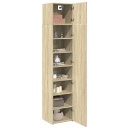 Berkfield Home Slim Storage Cabinet Sonoma Oak 45x42.5x225 cm Engineered Wood in Brown - thumbnail 3