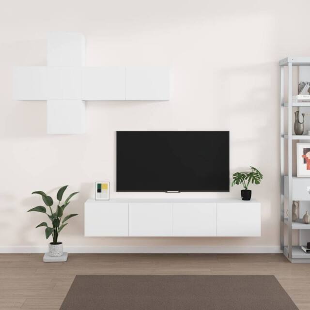 Berkfield Home 7 Piece TV Cabinet Set White Engineered Wood - image 1