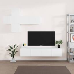Berkfield Home 7 Piece TV Cabinet Set White Engineered Wood - thumbnail 1