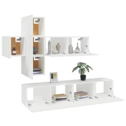 Berkfield Home 7 Piece TV Cabinet Set White Engineered Wood - thumbnail 4