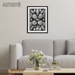 "Artery8 Thalamophora Forams Shells Haeckel Botanical Black Framed Canvas Art - Size: W12"" x H16""" - thumbnail 3