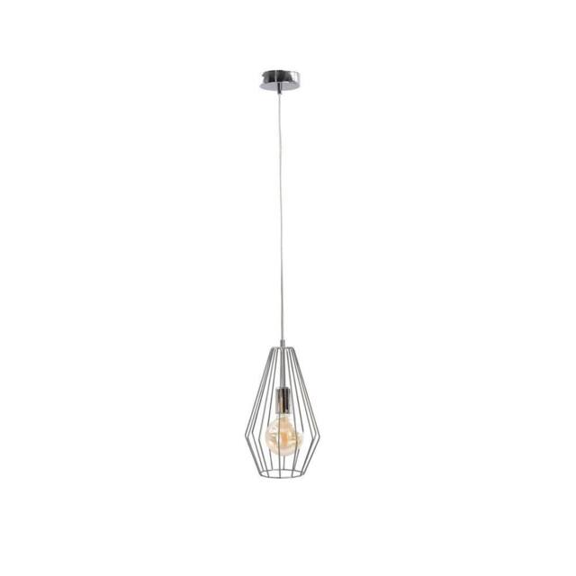 Netlighting Lex Wire Frame Pendant Ceiling Light Silver 19cm 1x E27