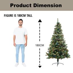 Shatchi 6FT Prelit Green Alaskan Pine Christmas Tree Multicolour LEDs - thumbnail 4