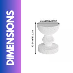 Pirlo Plush Industrial Round Concrete Indoor Outdoor Side Table Nordic in White - thumbnail 6